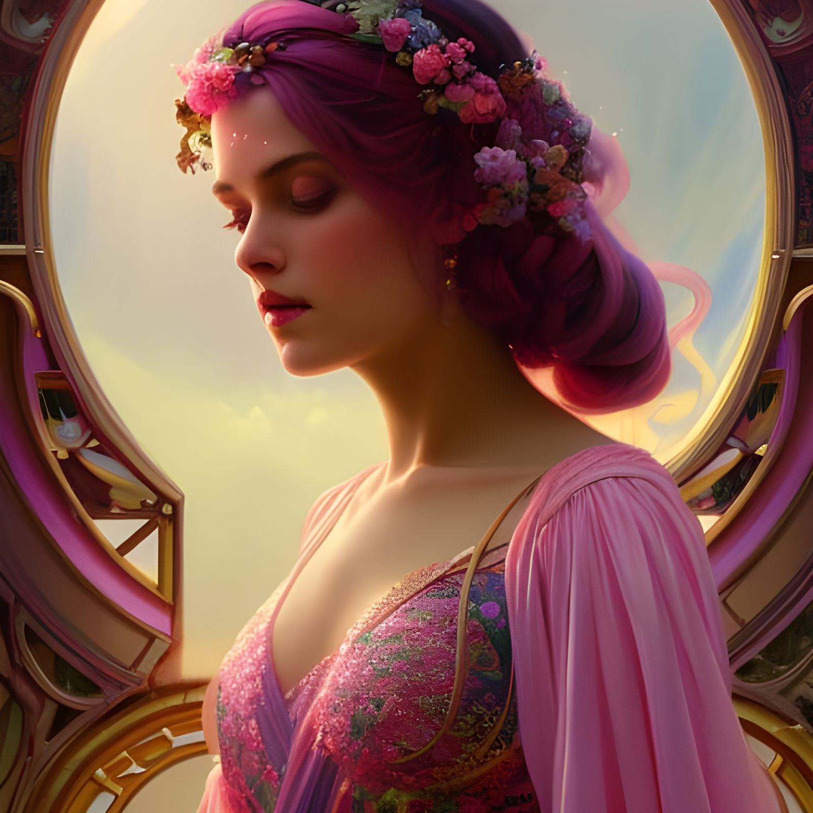 Fantasy Princess Portrait in Soft Pastel Colors