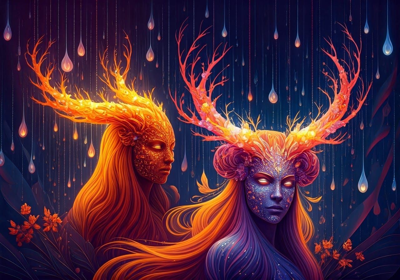 People with Horns in a Surreal World