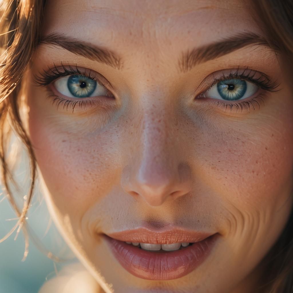 Captivating Portrait of a Woman with Blue Eyes