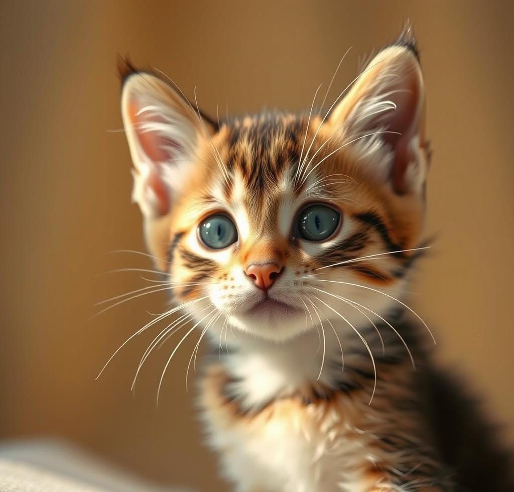 Hyperrealistic Kitten Portrait in Natural Light