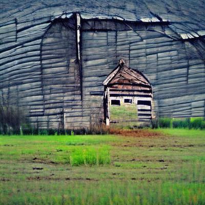 Lonely Barn in Field: Evoking Isolation