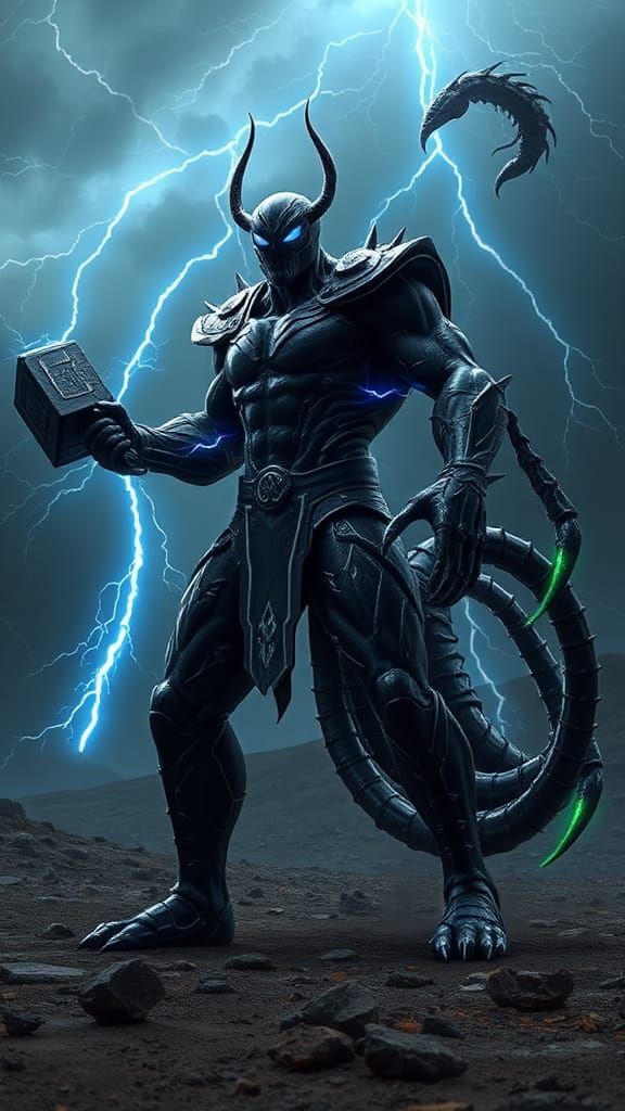 Mythical Hybrid Creature of Lightning and Venom