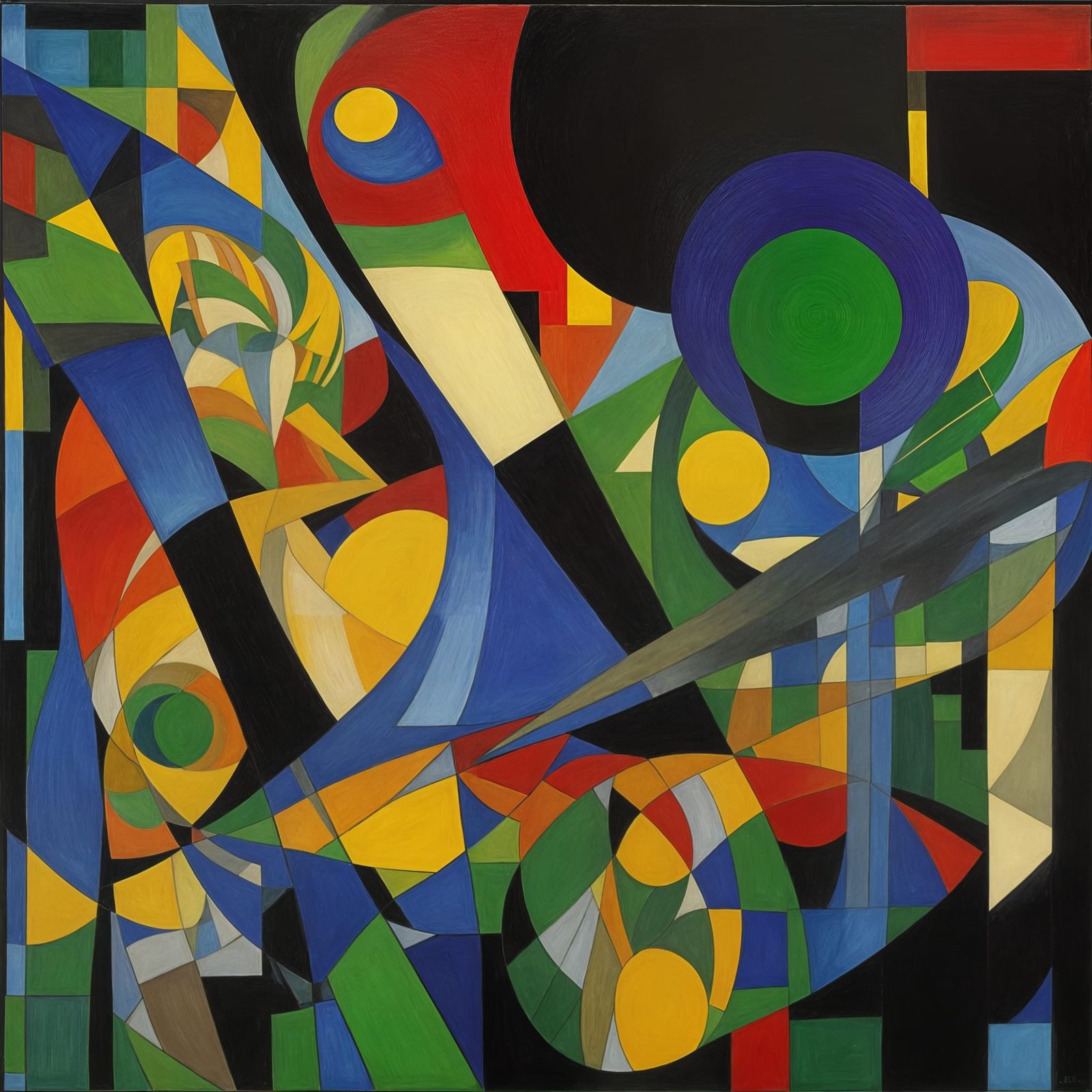 Intricate Abstract Painting with Fluorescent Colors