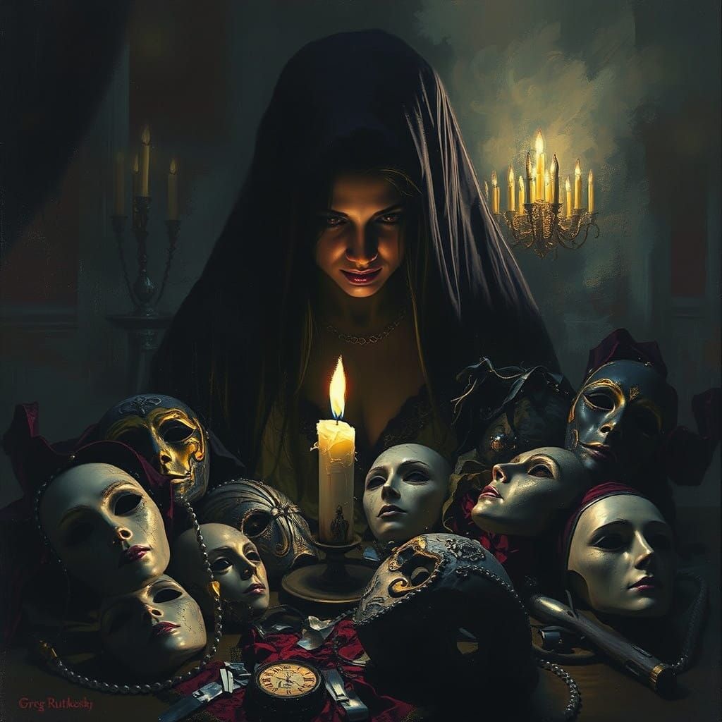 Ethereal Woman Amidst Baroque Ruins