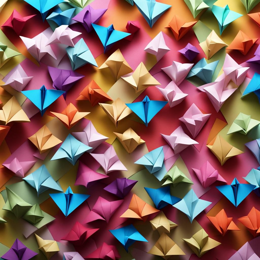 Origami Paper Folds Papercraft in 8K Resolution