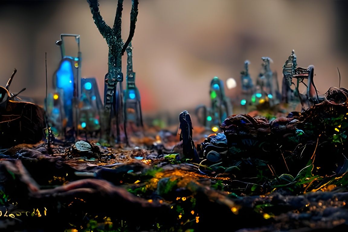 Extraterrestrial Ruins in Biopunk Style