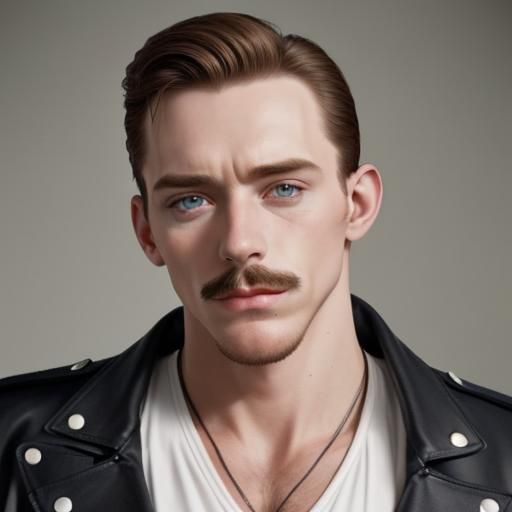 Handsome man with a mustache