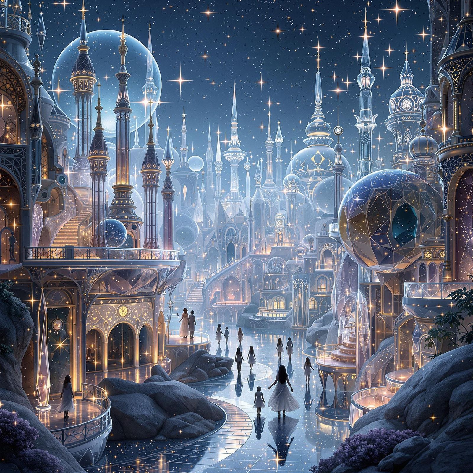 Celestial Glass City Among the Stars