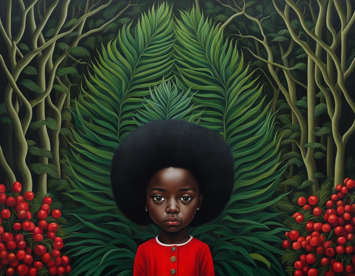 Melanin Toddler Portrait in Surreal Style