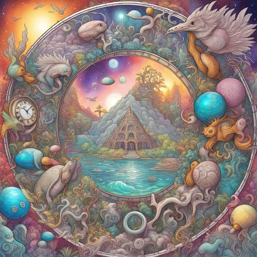 Time Traveler's Capsule Coloring Book Page