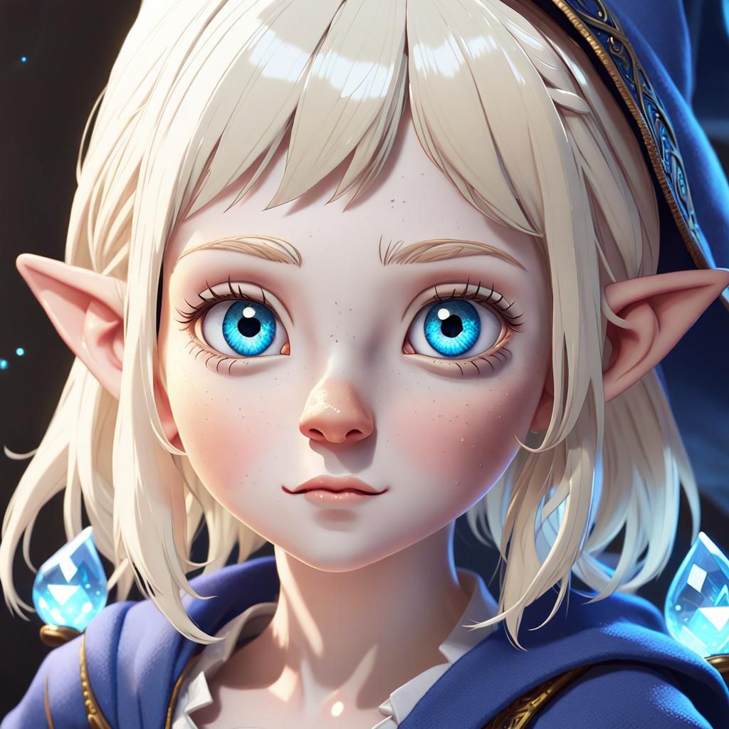 Anime Portrait of a Gnome Wizard in 3D
