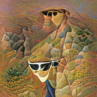 Man with Sunglasses Hiking Outdoors