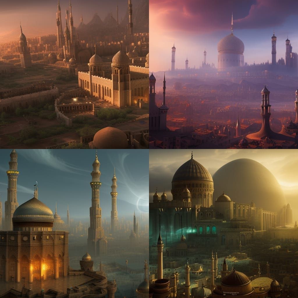 Islam in Europe, Year 3000: Detailed Matte Painting