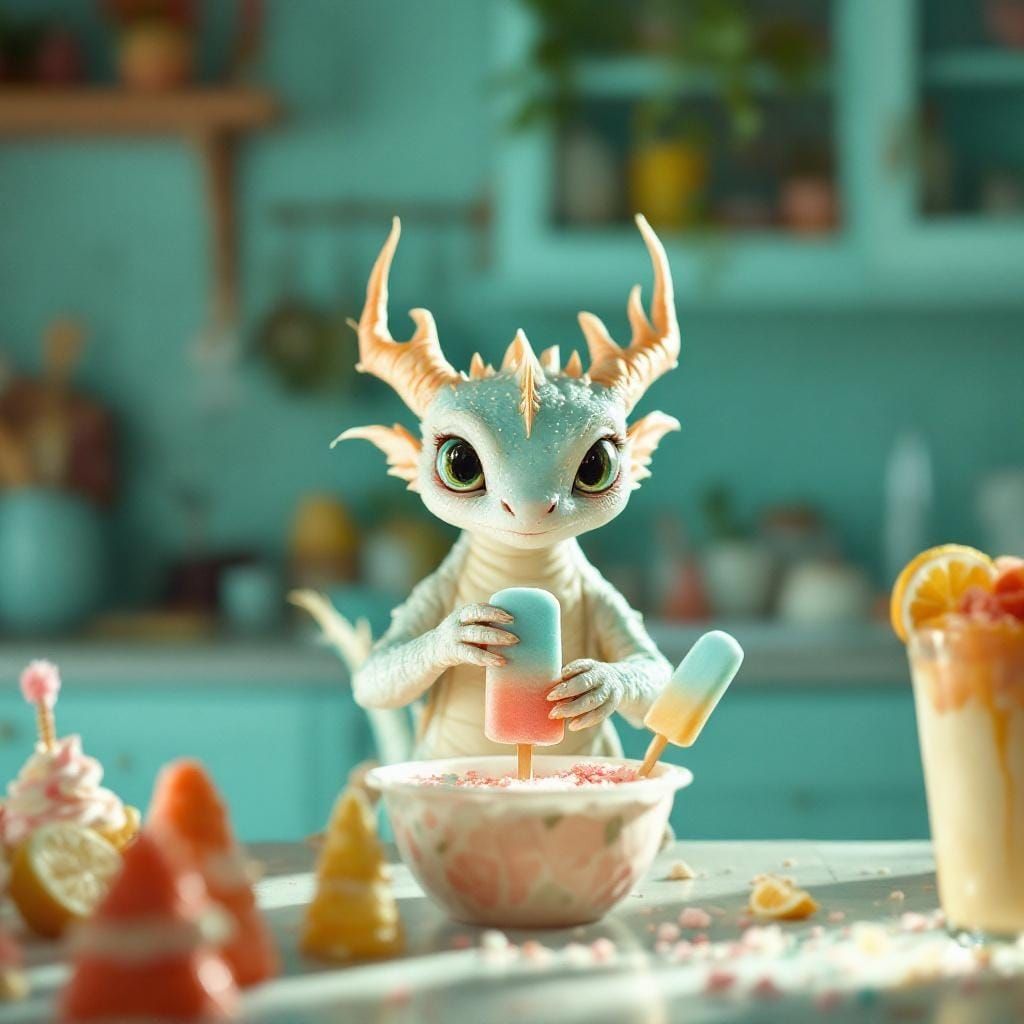 Baby Dragon Crafts Ice Pops: Cinematic Film Still