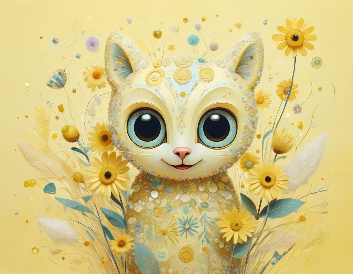 Magical Floral Creature in Minimalist Surreal Style