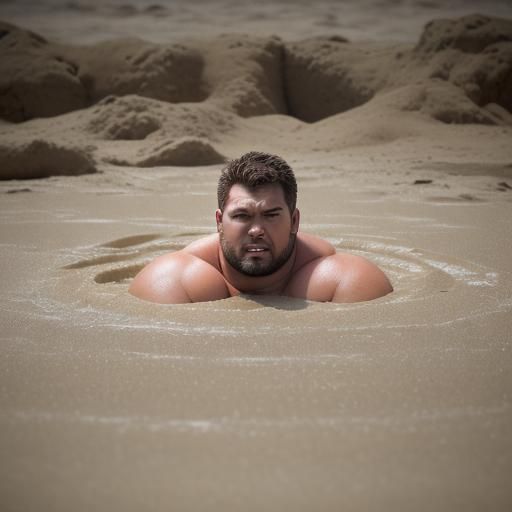 Man Sinking in Quicksand: Professional Photography