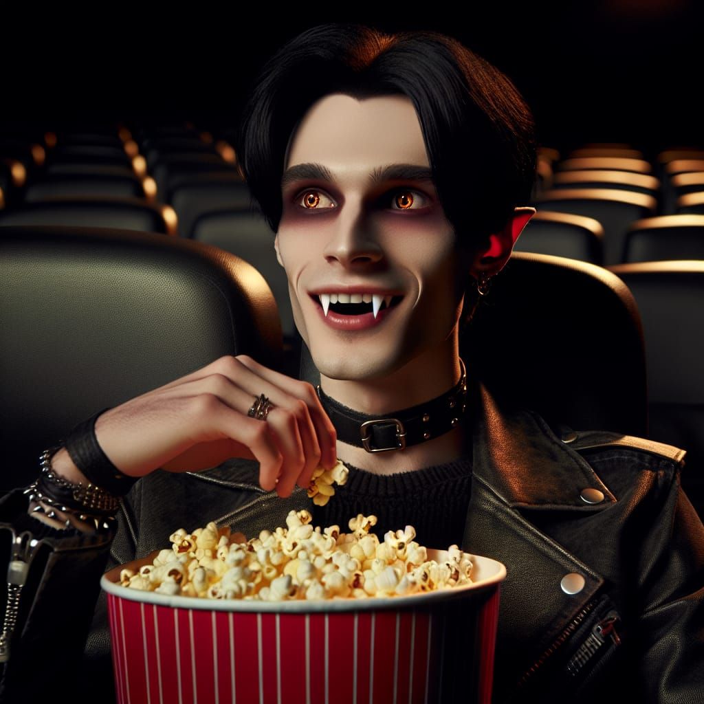 Vampire Enjoys Laughter in the Dark of the Cinema