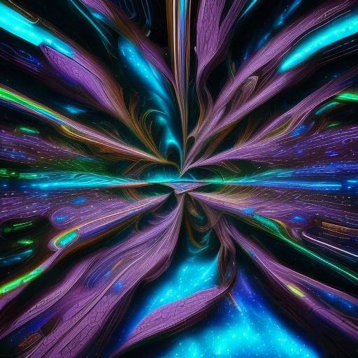 Surreal Tesseract Floats in Cosmic Void