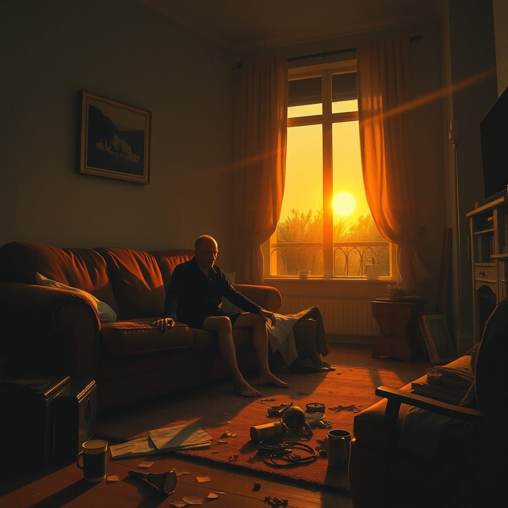 Cozy Evening Scene in Muted Impressionist Style