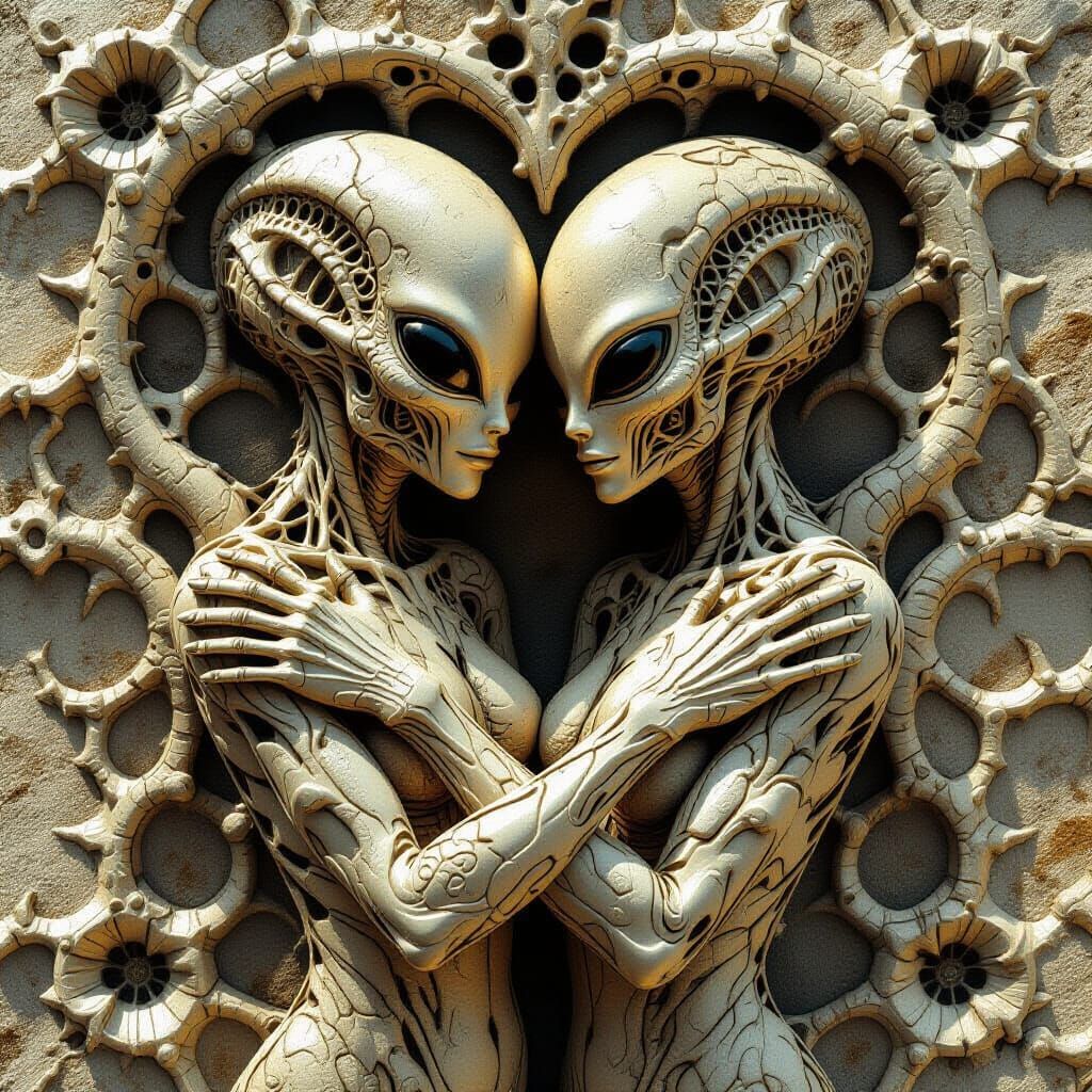 Cyber-Organic Alien Creatures in Techno-Mythic Style