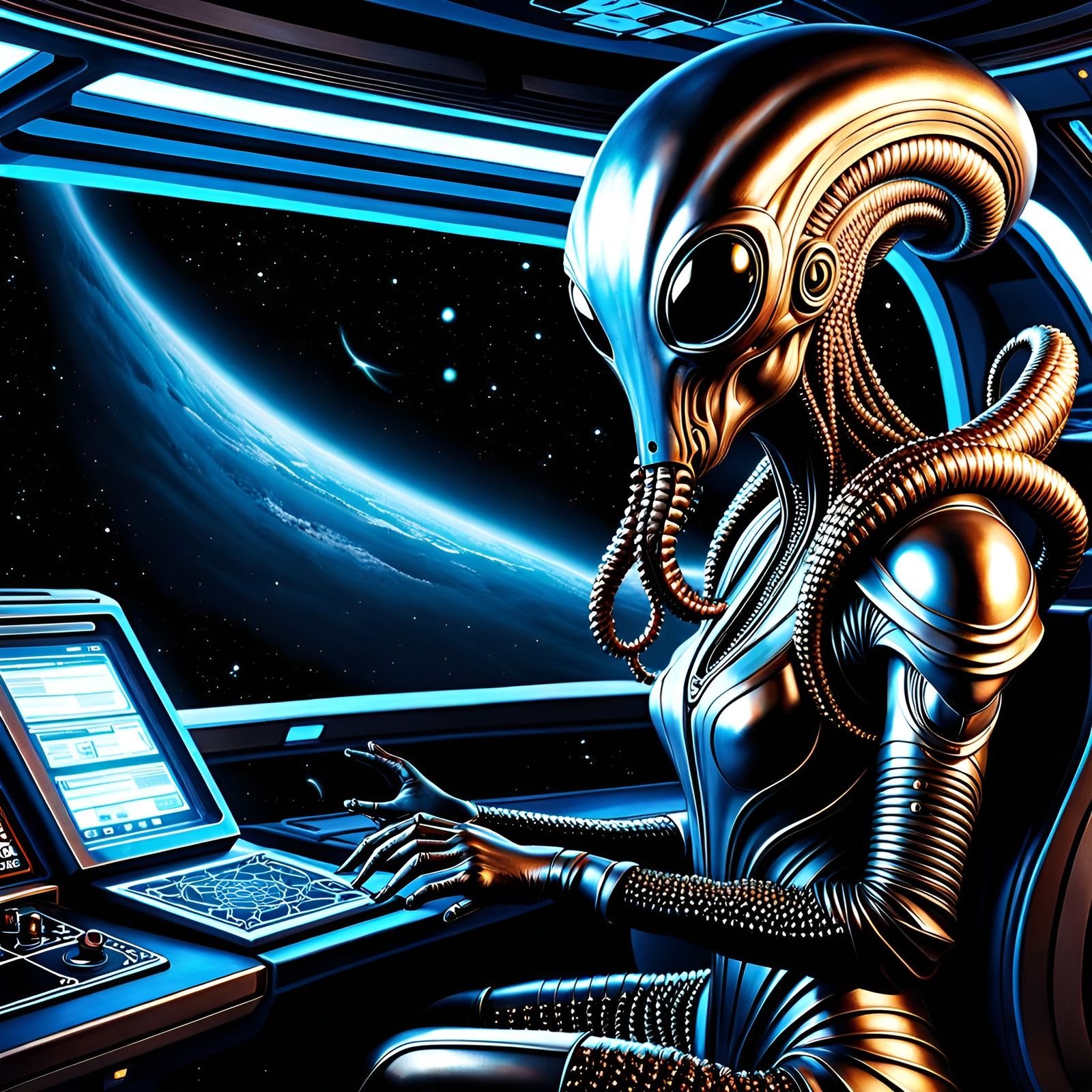 Tentacled Alien Teamleader and Intergalactic Treaty