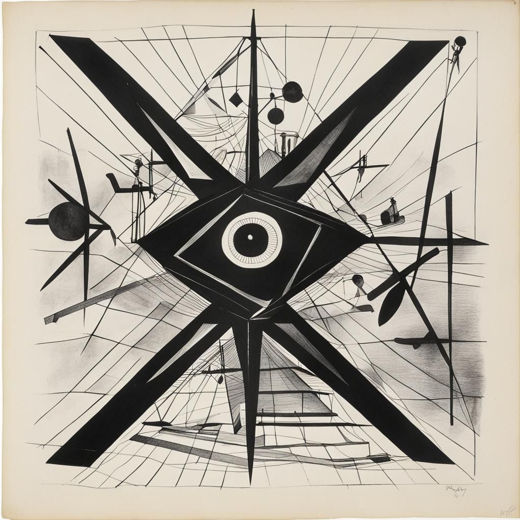 Surreal Rayograph of Death in Child's Drawing Style