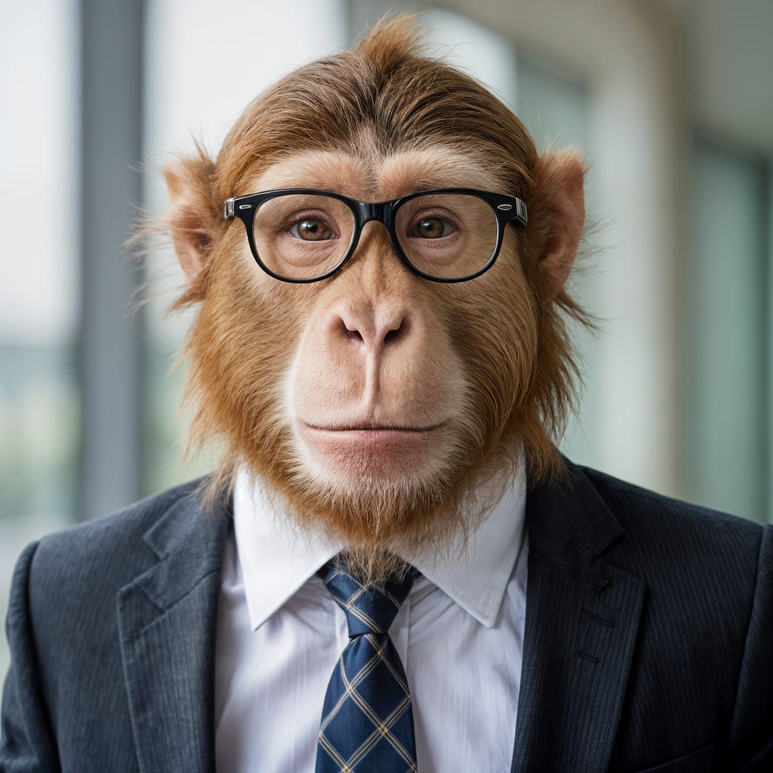Proboscis Monkey in Office Attire