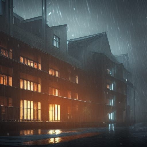 Gloomy Autumn Night in Poland: Fantasy Matte Painting