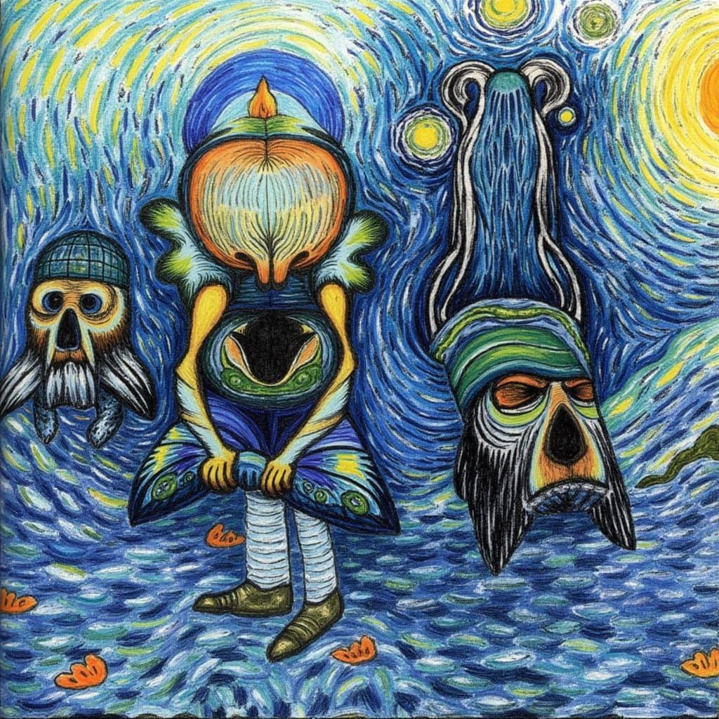 Vibrant Swirling Landscape in Impressionist Style