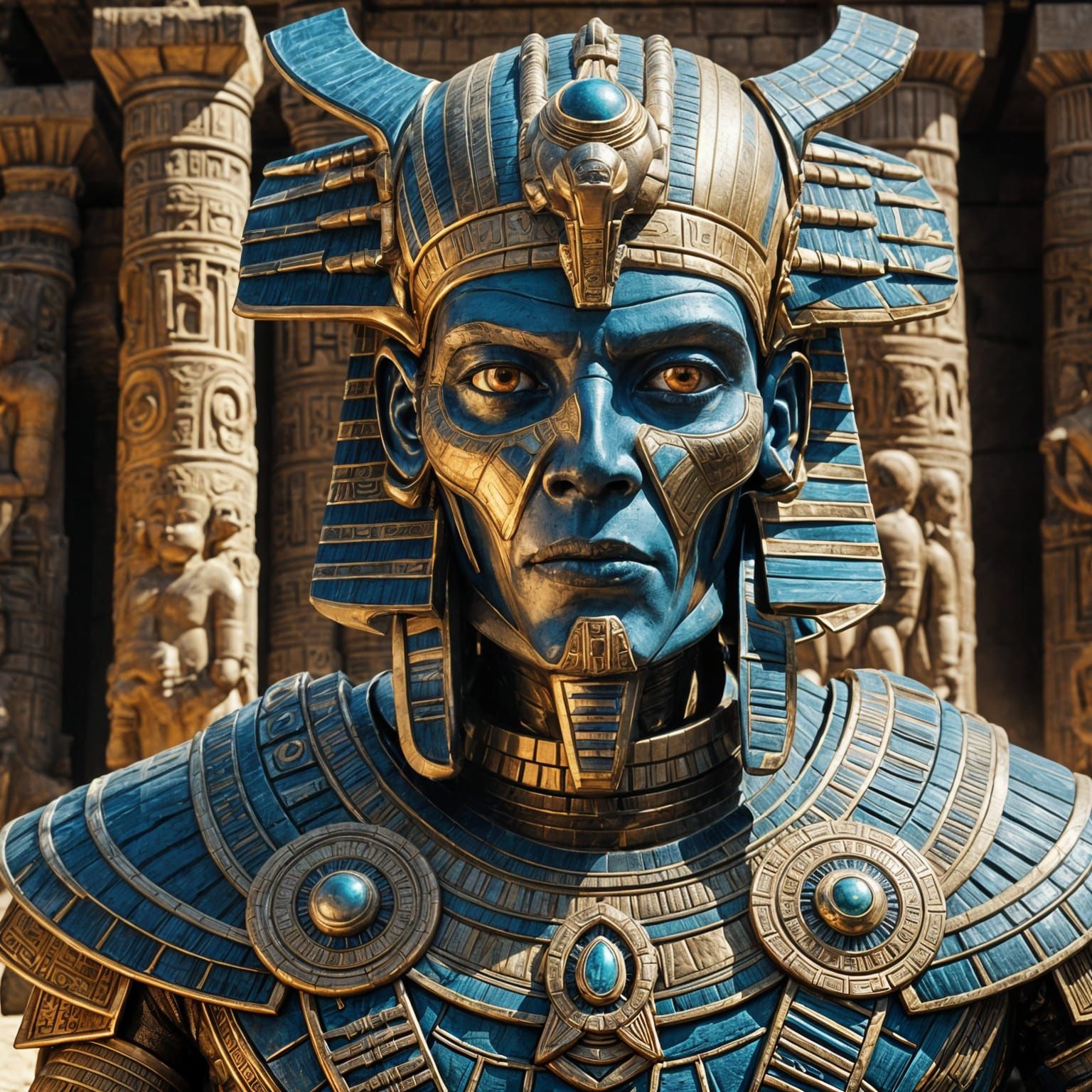 Egyptian Cyborg Costume in Detailed Matte Painting