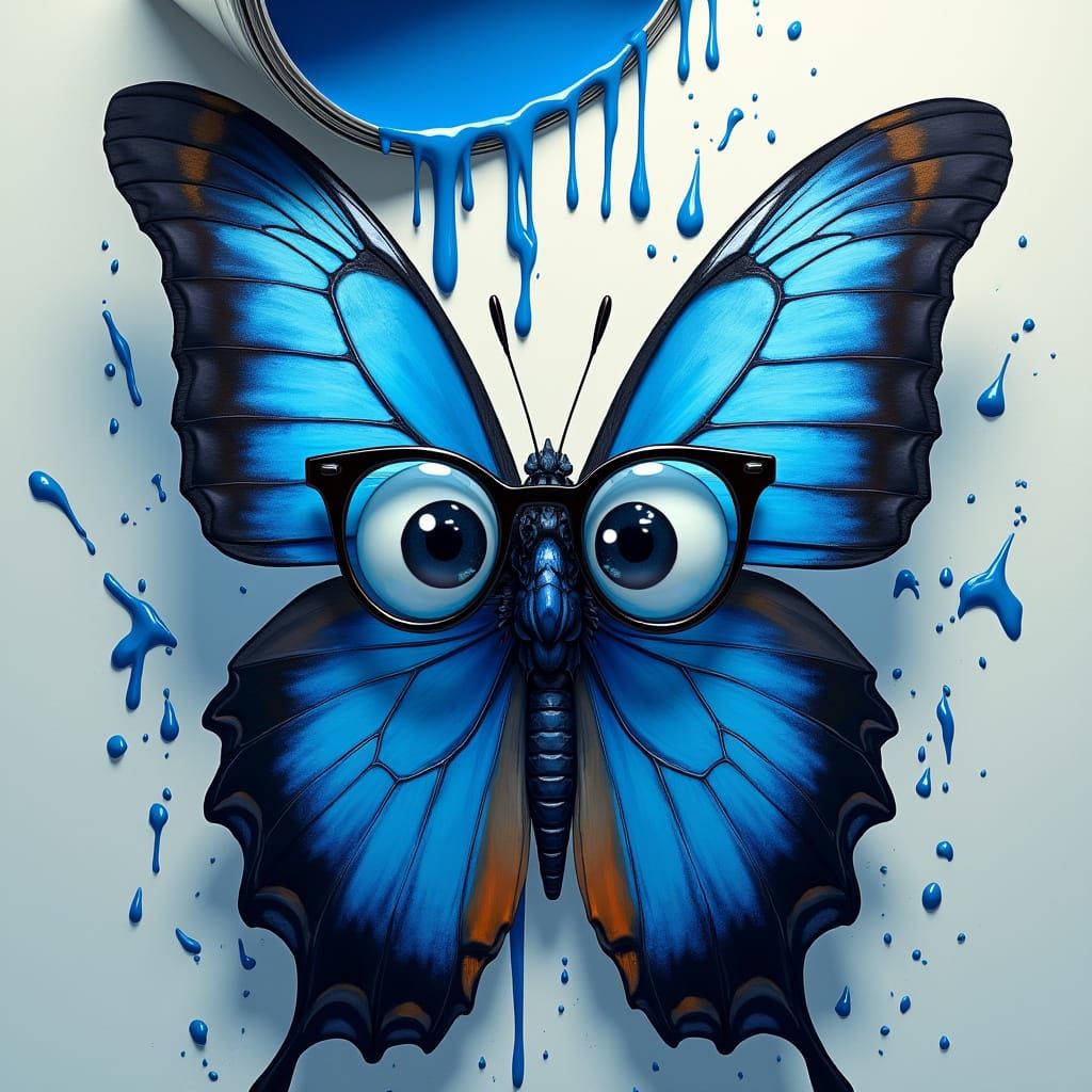 Blue Morpho Butterfly in Hyperrealistic Digital Art