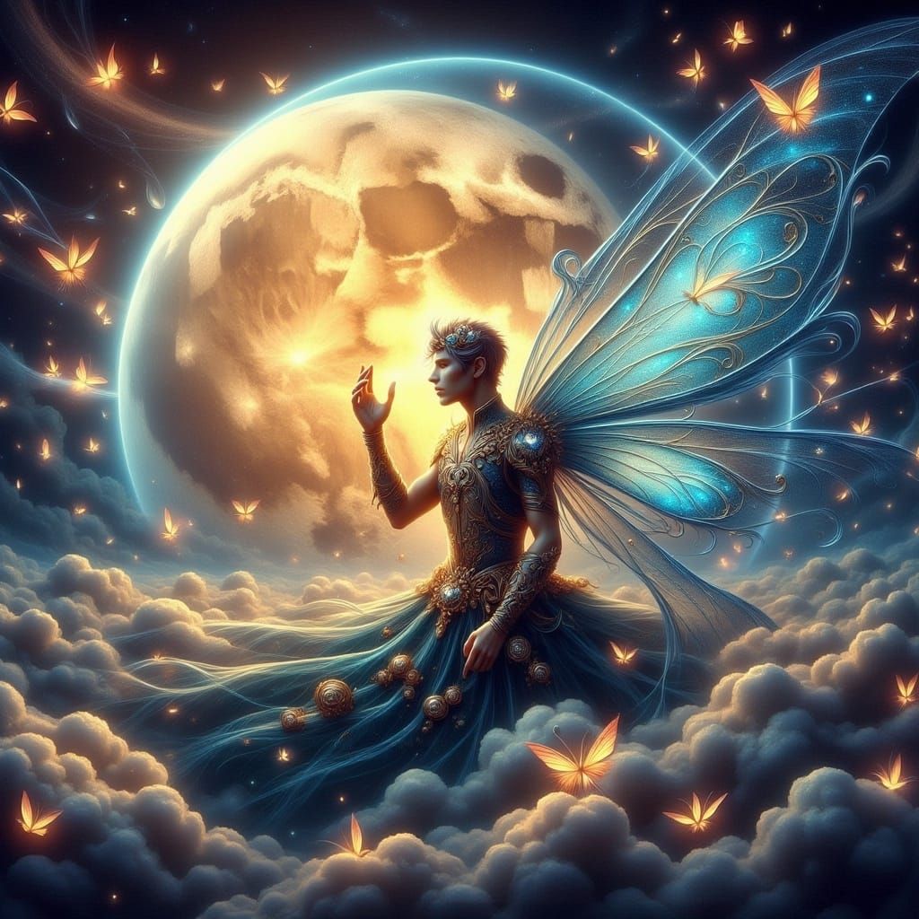 Cosmic Fairy in a Neon Dreamscape