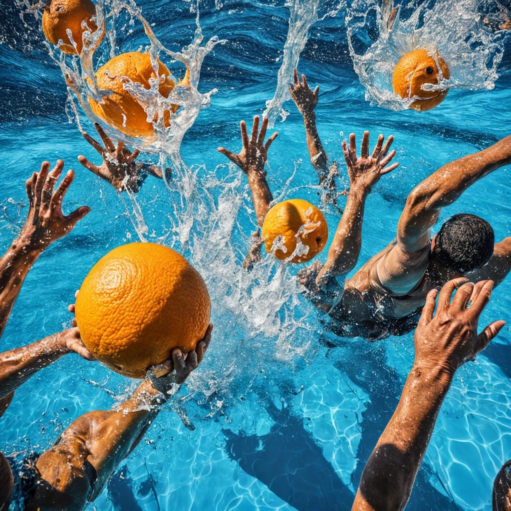 Vibrant Summer Pool Party in Splash Art Style