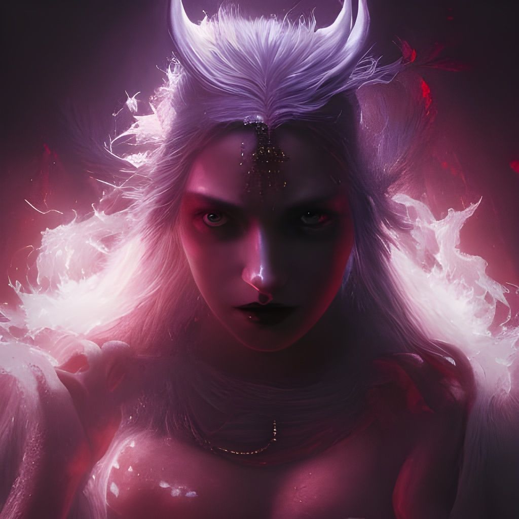 a beautiful portrait of a young Demon women