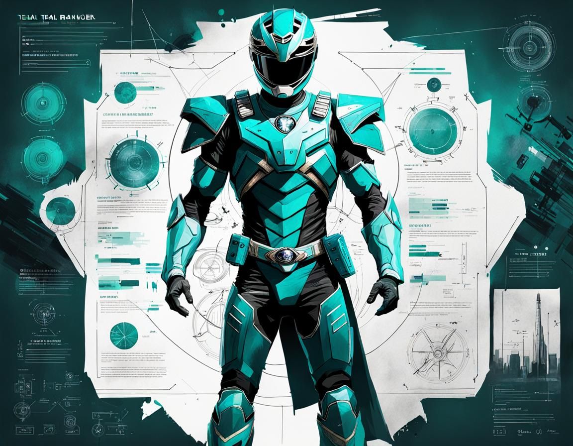 Teal Power Ranger Blueprint Concept Art