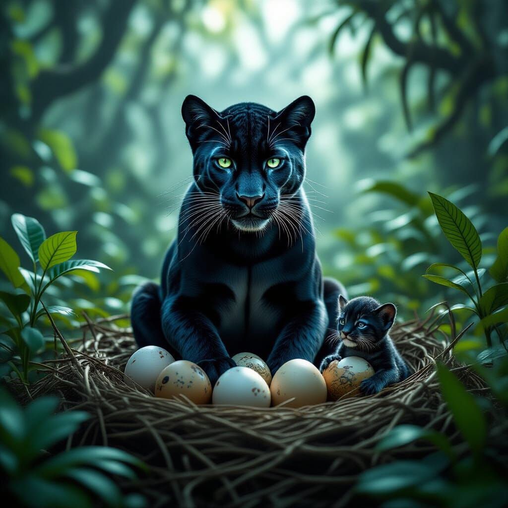Alien Panther Cub Hatches in Exotic Nest