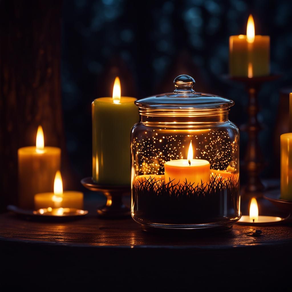 Magical World in a Jar by Candlelight