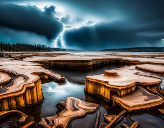 Post-Apocalyptic Yellowstone National Park Landscape