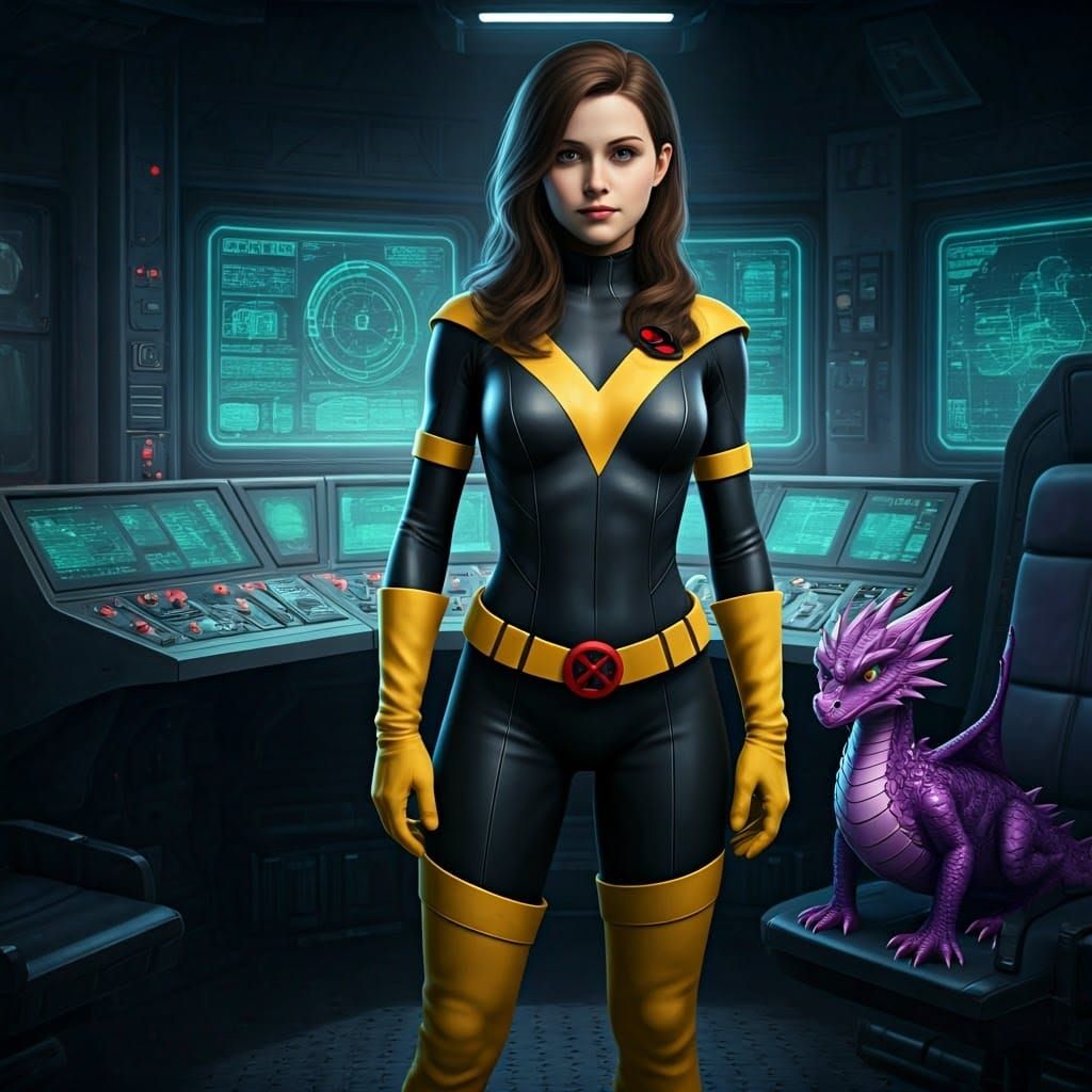 Confident X-Men Heroine in Cyberpunk-Inspired Danger Room Sc...