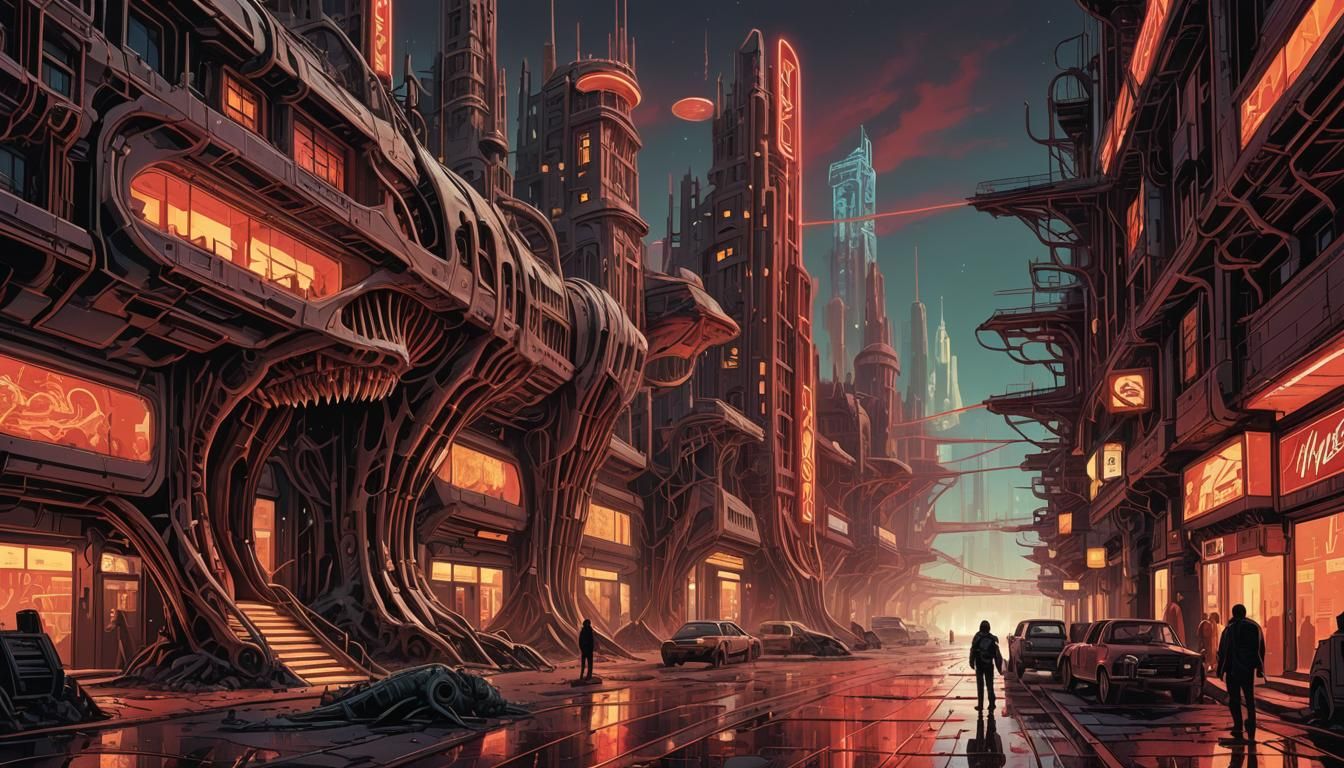 Martian Retro-Futurism in Comic Book Style