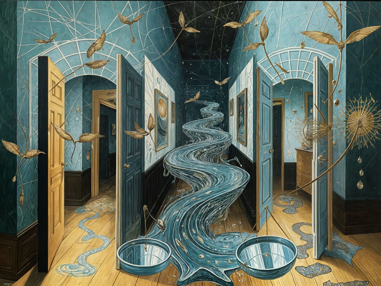 Surrealist Christmas Scene in the Style of Dali