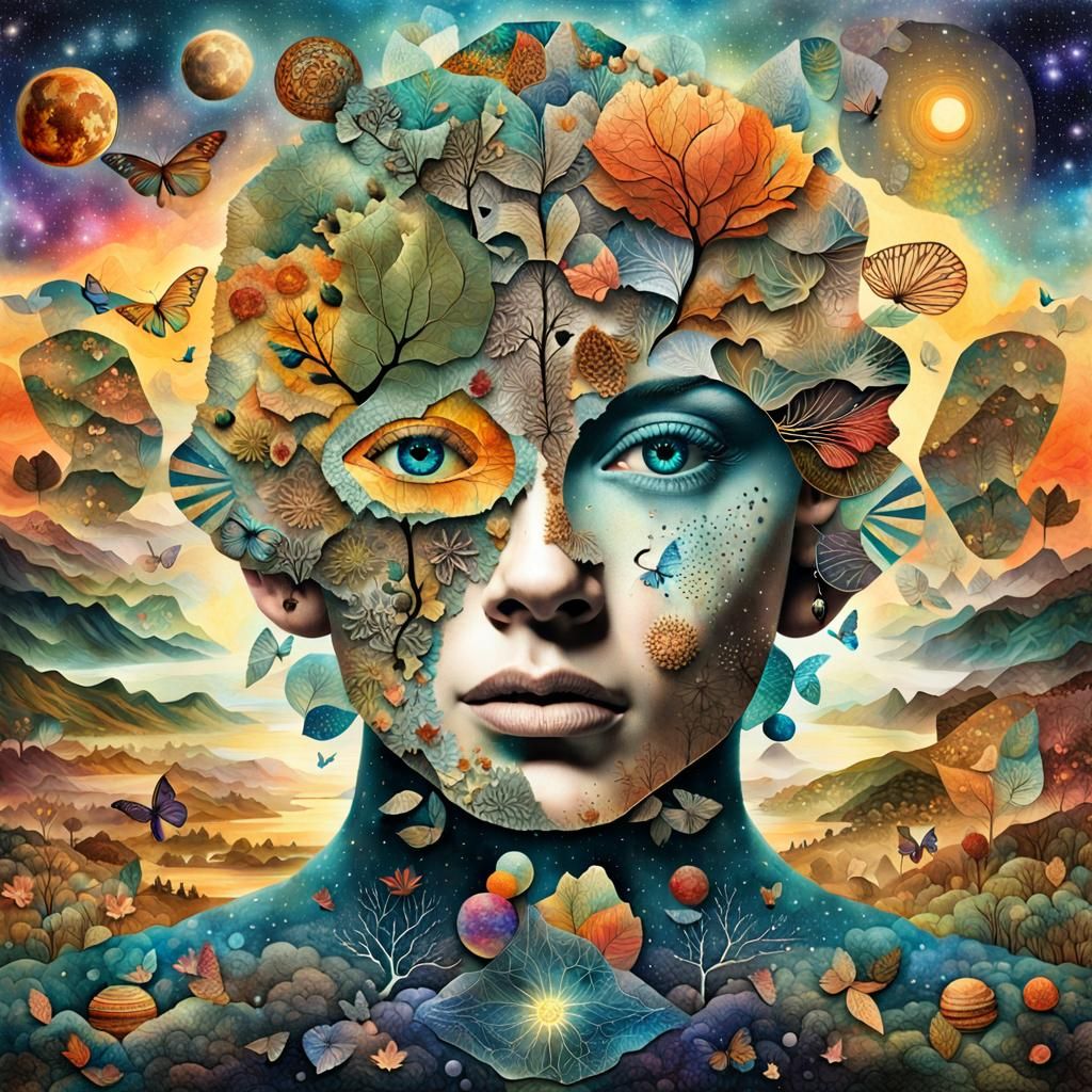 Infinite Consciousness: A Digital Paper Collage Art