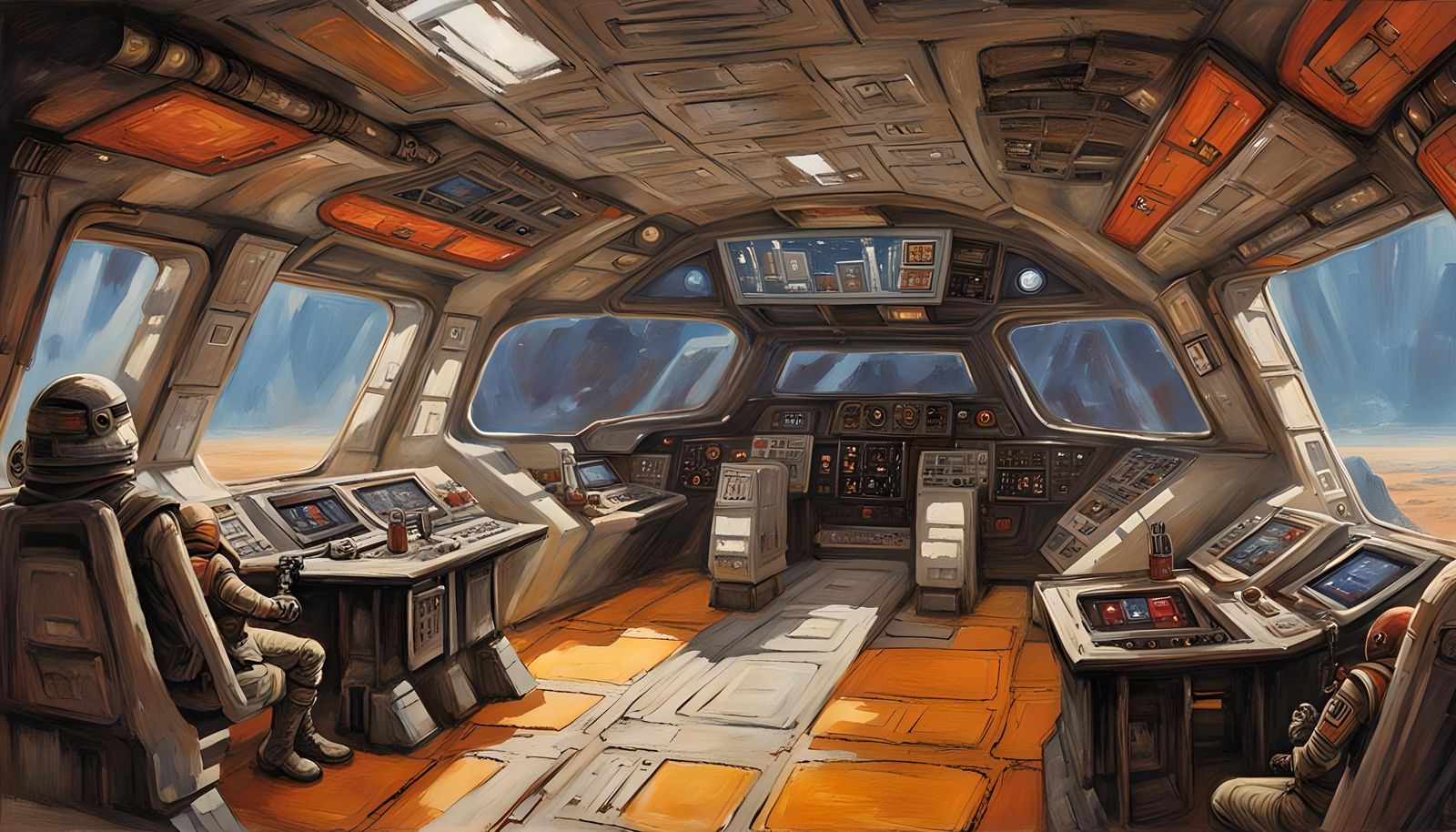 Star Wars Transport Interior in Oil Painting Style