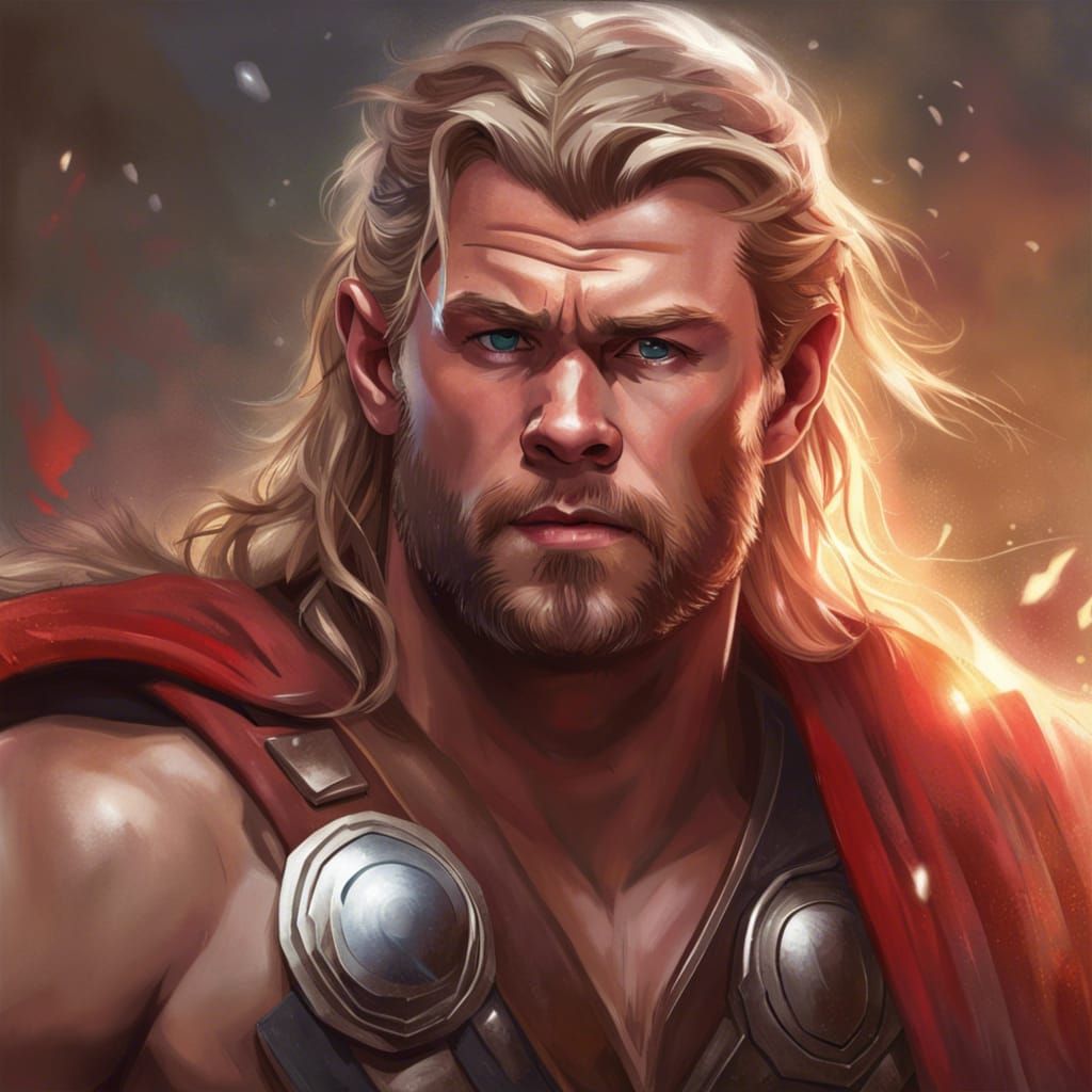 Shirtless Barbarian Portrait in Hyperdetailed Style