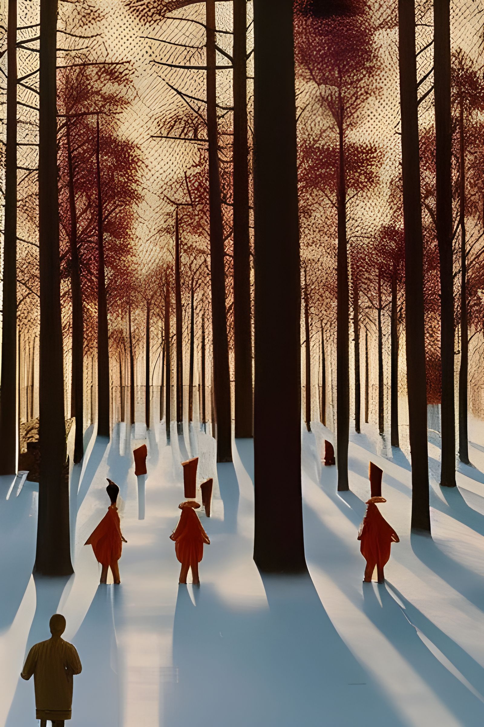 Isometric Winter Landscape in Multiple Artistic Styles