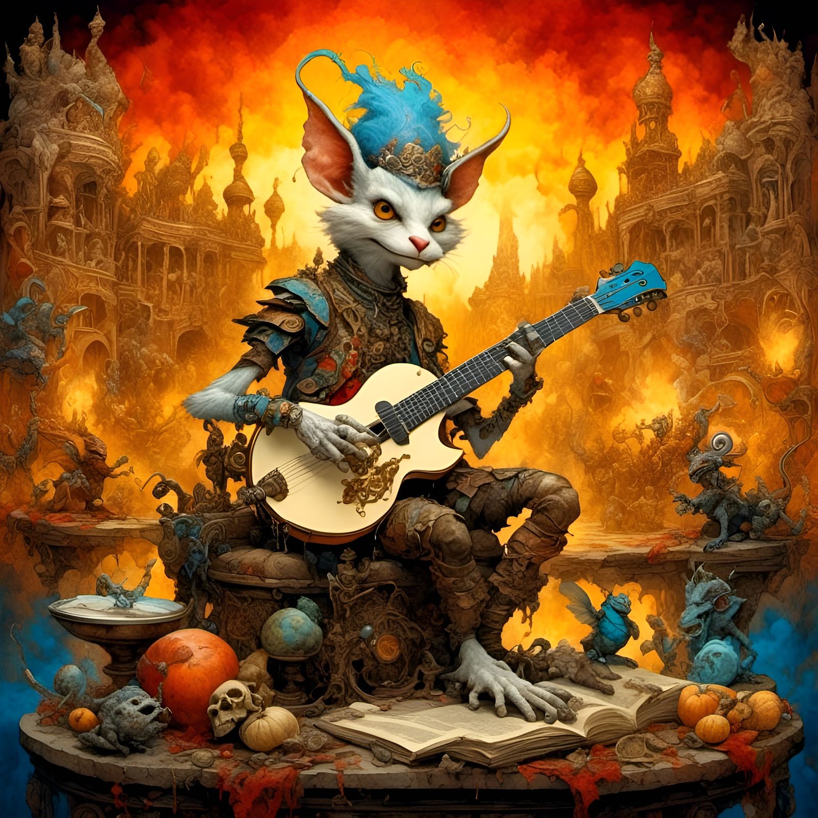 Cryptid Gremlin Harlequin on Baroque Throne