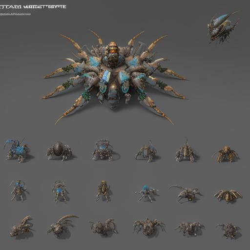 Isometric Game Asset: Mechanical Insectoid Nest