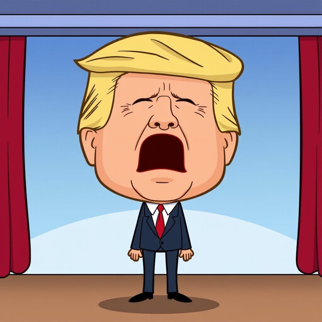 Comedic Politician Cartoon with Empty Head