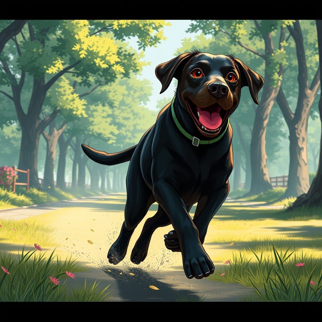 Energetic Labrador Retriever in Motion