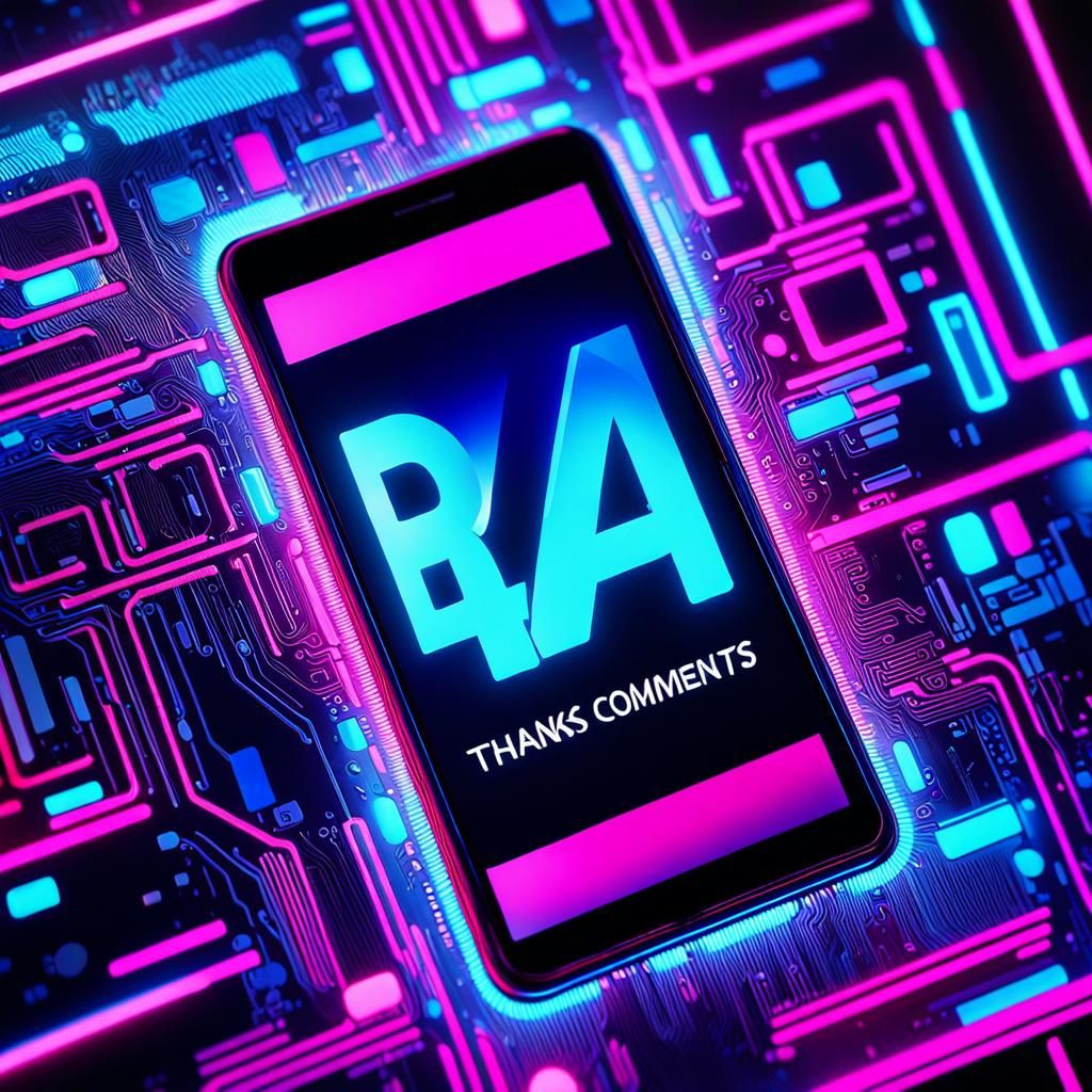 Abstract Digital Art: Thanks 4 Comments in Neon